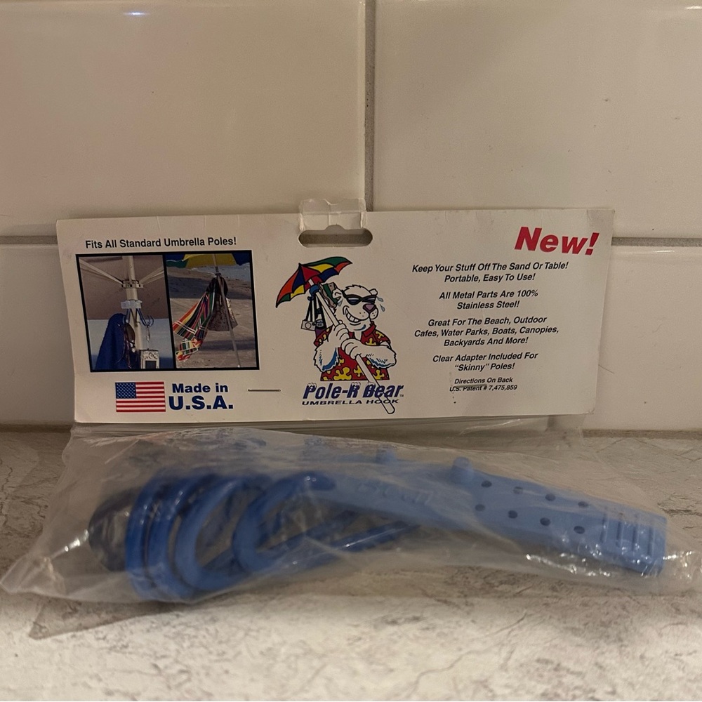 Vintage Pole-R Bear Umbrella Hook for Towels/ Bags & More- NIP